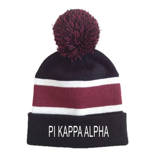 Fraternity Striped Pom Beanie Campus Classics