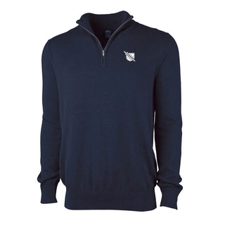 Fraternity Embroidered Navy Quarter Zip Sweater Campus Classics