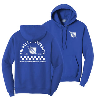Fraternity Retro Block Graphic Hoodie Campus Classics