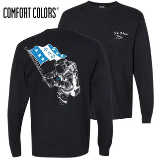 Fraternity Comfort Colors Black Astronaut Long Sleeve Pocket Tee Campus Classics