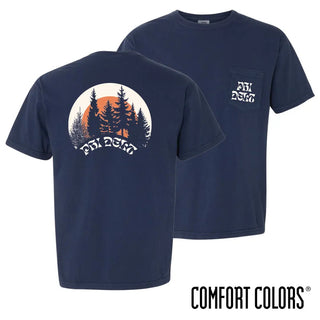 Fraternity Navy Pine Comfort Colors Pocket Tee Campus Classics