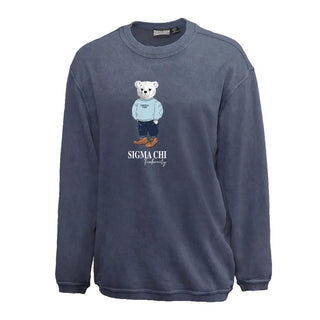 Fraternity Navy Sandwash Bear Crewneck Campus Classics