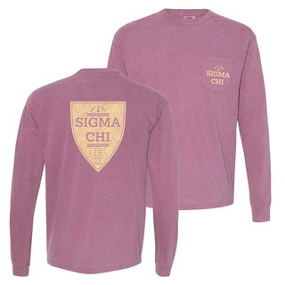 Fraternity Comfort Colors Berry Trail Long Sleeve Pocket Tee Campus Classics