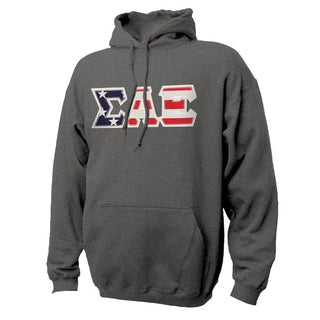 Fraternity Stars & Stripes Sewn On Letter Hoodie Campus Classics