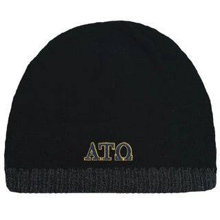 Clearance! Fraternity Black Knit Beanie with Fleece Lining Campus Classics