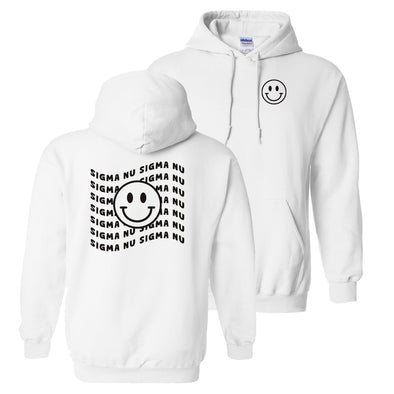 Fraternity White Smiley Hoodie