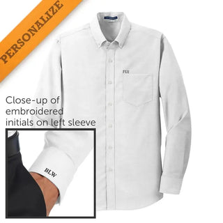 Clearance! Personalized Fraternity White Button Down Shirt Campus Classics