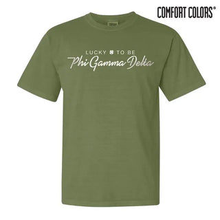 Clearance! Fraternity Green Comfort Colors Lucky Tee Campus Classics