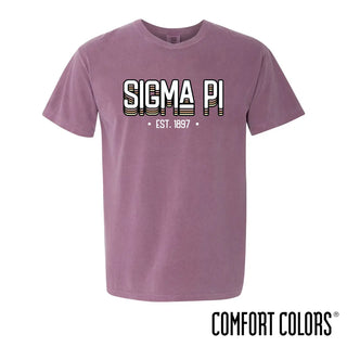 Clearance! Fraternity Comfort Colors Short Sleeve Berry Retro Tee Campus Classics