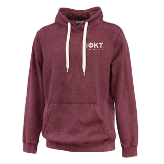 Fraternity Maroon Letter Logo Sandwash Hoodie Campus Classics