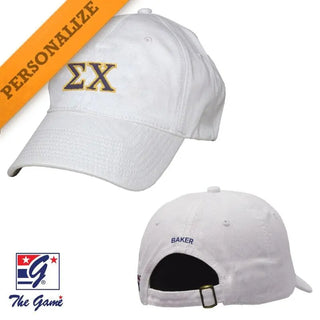 Fraternity Personalized White Hat by The Game Campus Classics