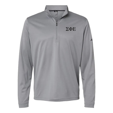 SigEp Frat Grey Adidas Lightweight Performance 1/4 Zip.