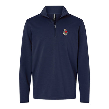 Delt Embroidered Crest Quarter Zip Delta Tau Delta