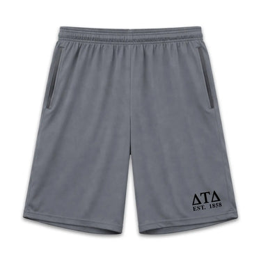 Delt 7in Grey Pocketed Shorts Delta Tau Delta