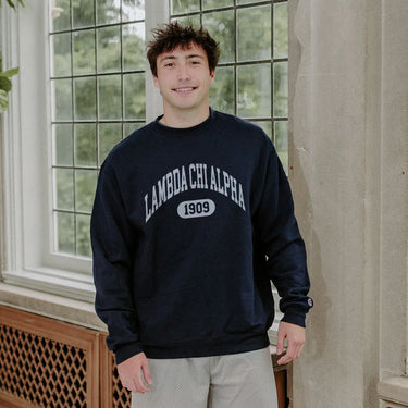 Lambda Chi Navy Greek Champion Collegiate Crewneck