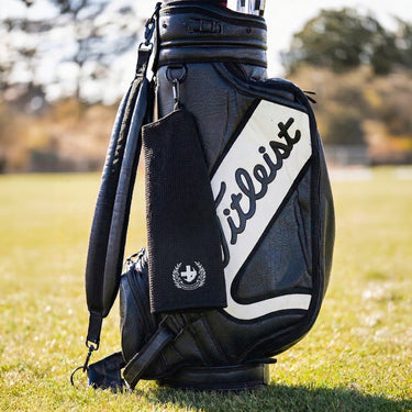 New! Embroidered Black Golf Towel