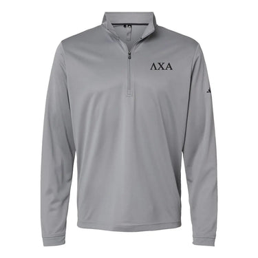 Lambda Chi Frat Grey Adidas Lightweight Performance 1/4 Zip.