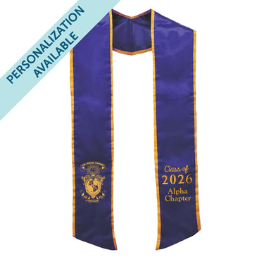 Lambda Chi Personalized Trimmed Graduation Stole with Embroidered Crest