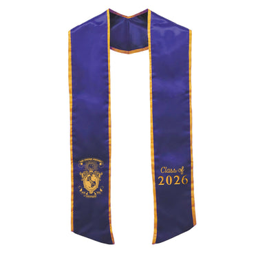 Lambda Chi Trimmed Graduation Stole with Embroidered Crest
