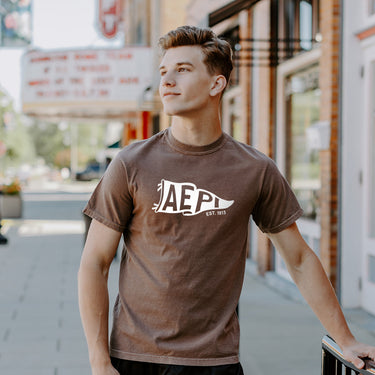 AEPi Brown Pennant Short Sleeve Tee Alpha Epsilon Pi