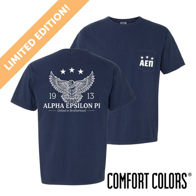 New! AEPi Comfort Colors Patriotic Eagle Short Sleeve Tee