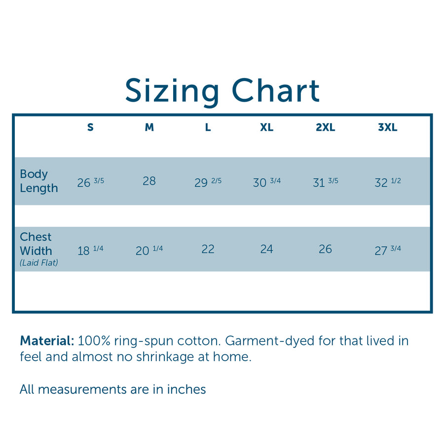 Comfort Colors Size Chart