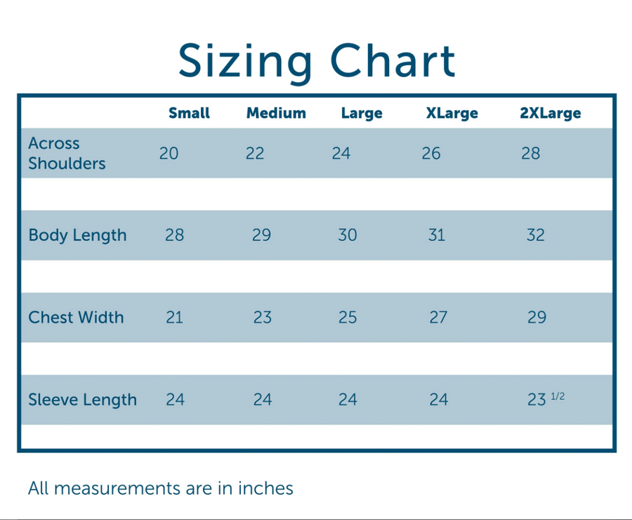 Comfort Colors Size Chart