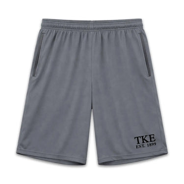 TKE 7in Grey Pocketed Shorts Tau Kappa Epsilon