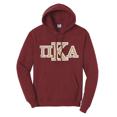 Pike Maroon Hoodie with Sewn On Letters