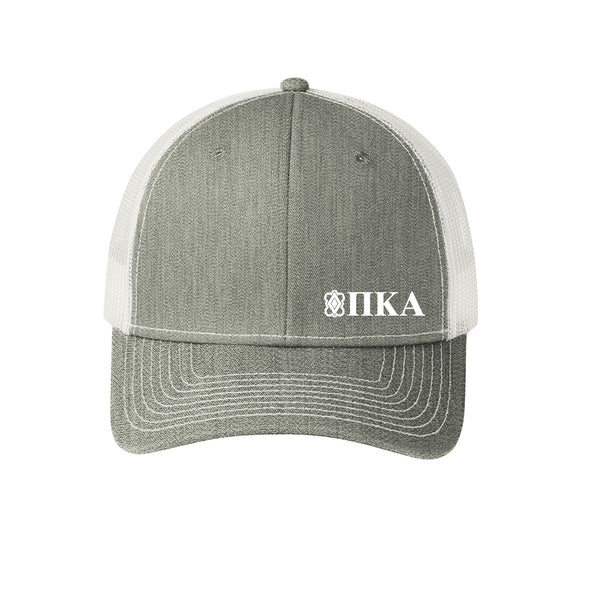 Pike Grey Greek Letter Trucker Hat
