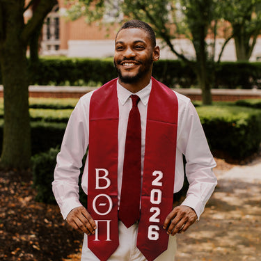 Beta Red Greek Letter Graduation Stole