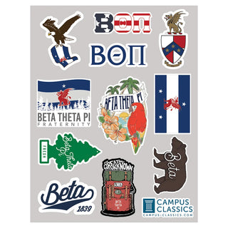 Beta Sticker Sheet Beta Theta Pi
