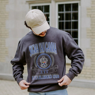 Sig Tau Greek Fraternity Heavyweight Graphic Crewneck