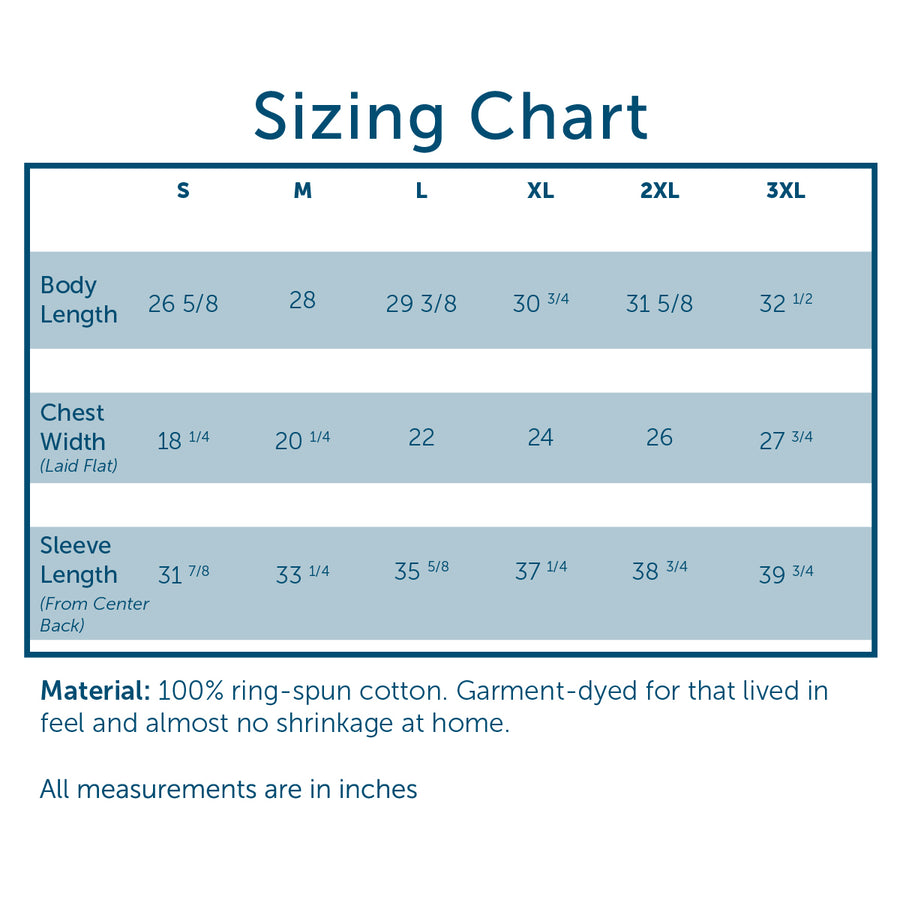 Comfort Colors Size Chart