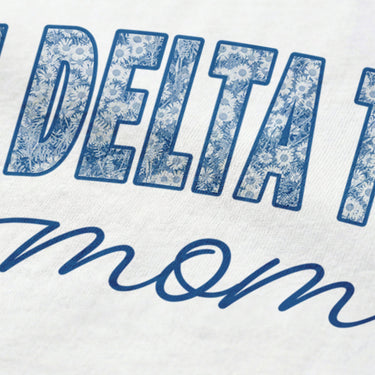 Close-up image of fraternity mom t-shirt graphic