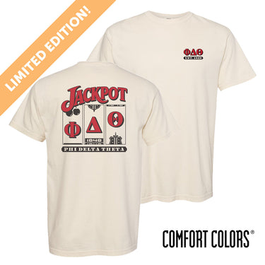 Ivory Comfort Colors Fraternity Jackpot t-shirt