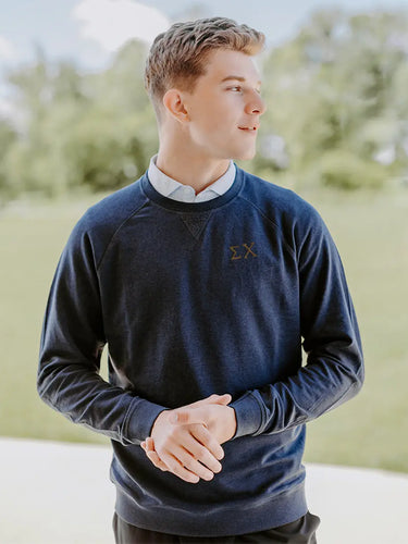 Johnnie-O Navy Freeman Crewneck Campus Classics
