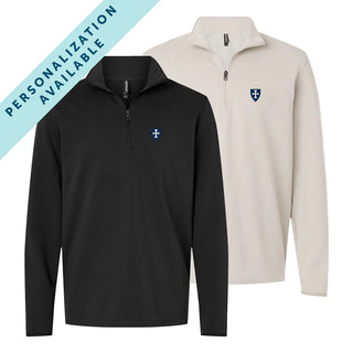 New! Embroidered Luxe Quarter Zip Campus Classics