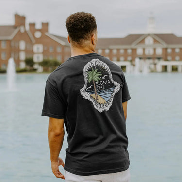 TKE Shark Bite Black Short Sleeve Pocket Tee Tau Kappa Epsilon