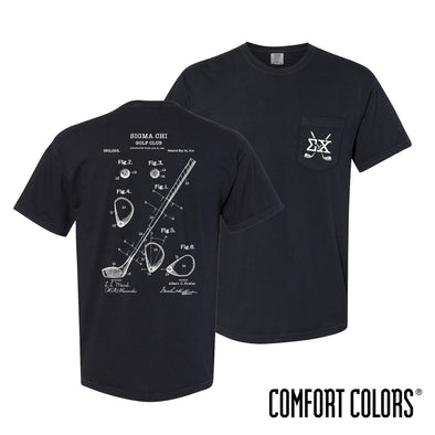 New! Sigma Chi Comfort Colors Club Components Short Sleeve Tee