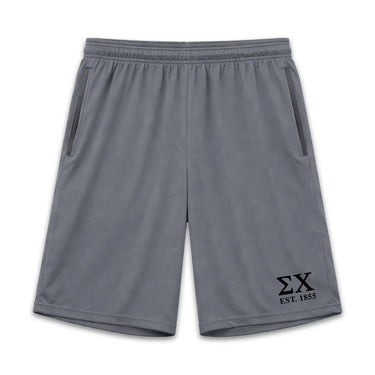 Sigma Chi 7in Grey Pocketed Shorts Sigma Chi