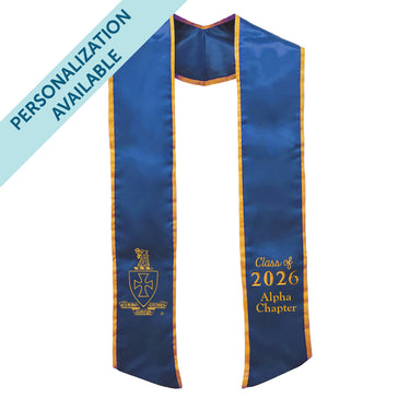 Personalized Trimmed Graduation Stole with Embroidered Crest