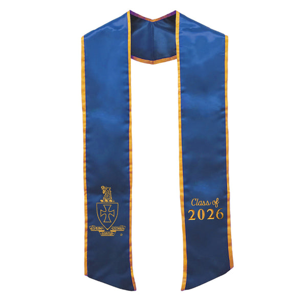 Trimmed Graduation Stole with Embroidered Crest – Campus Classics
