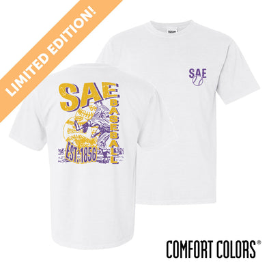 New! SAE Comfort Colors Throwback Throwers Short Sleeve Tee