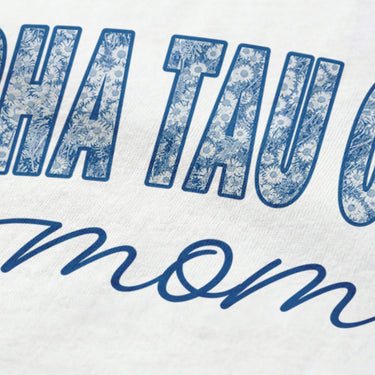 Close-up image of fraternity mom t-shirt graphic