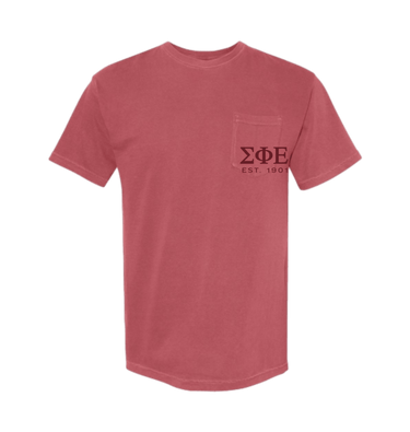 Crimson Printed Premium T-Shirt Front