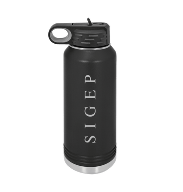 Black Water Bottle Front