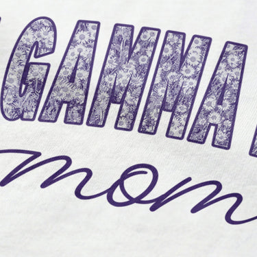 Close-up image of fraternity mom t-shirt graphic