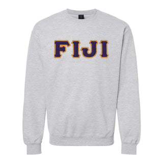 FIJI Heather Grey Crewneck With Sewn On Letters Phi Gamma Delta