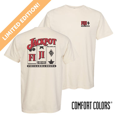 Ivory Comfort Colors Phi Gamma Delta Jackpot t-shirt
